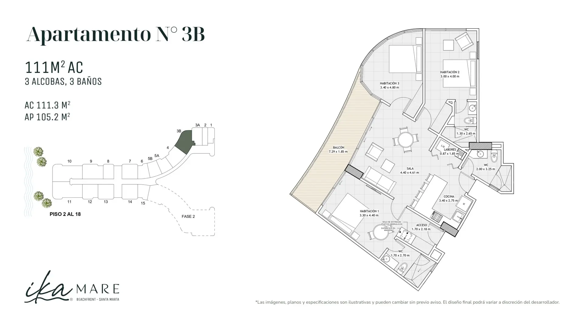 Ika mare apto 111m2