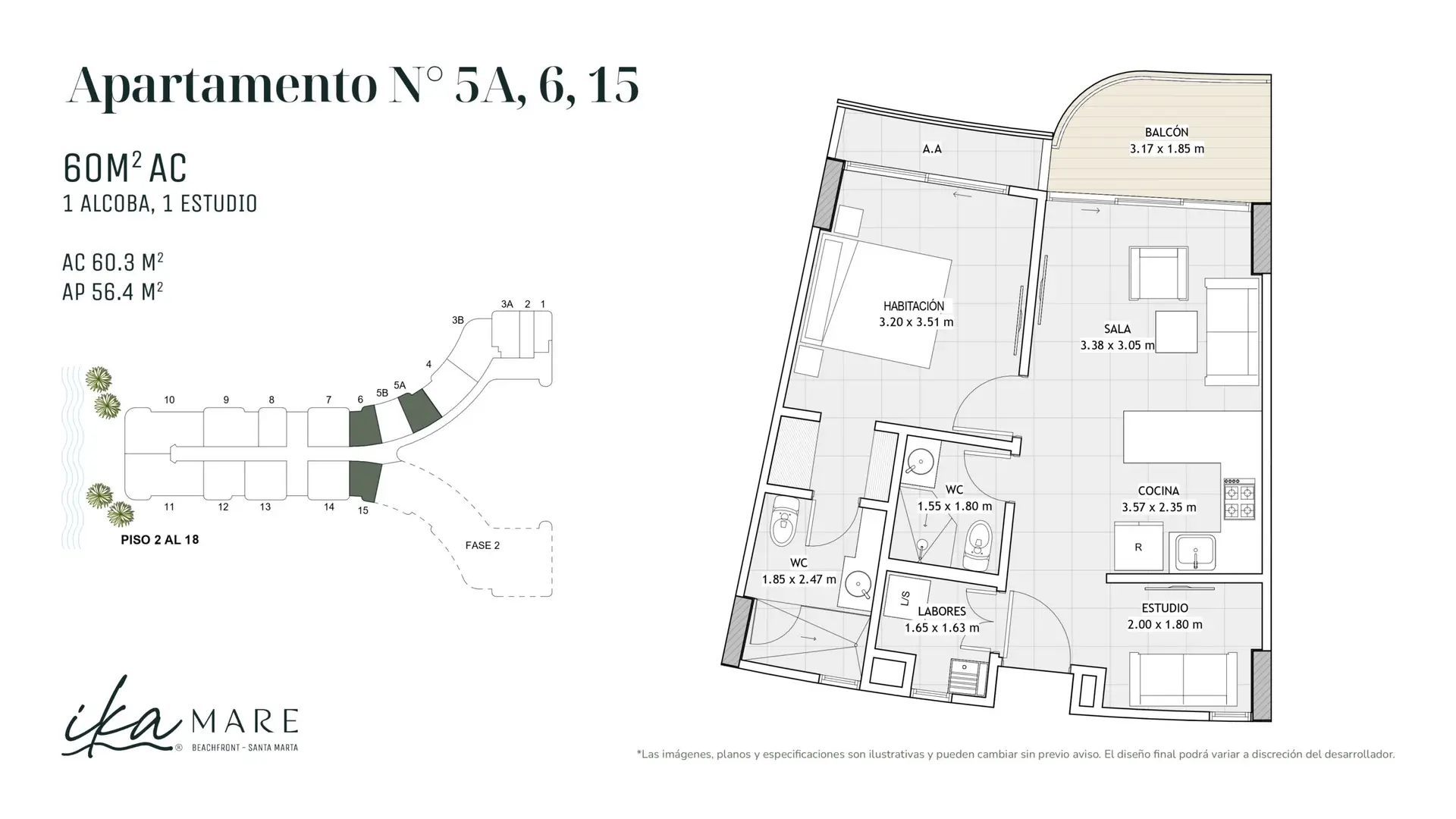 Ika mare apto 60m2